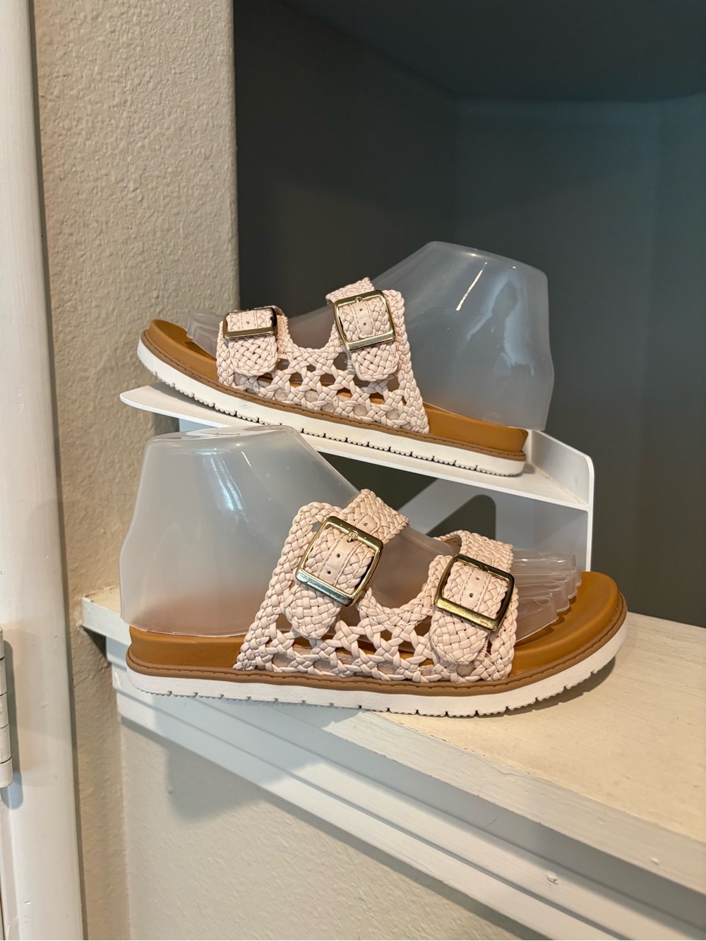 Cat & Jack Brooklyn Crochet Footbed Sandals Blush Colored Youth Sizes